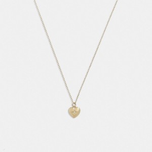 Coach 14 K Gold Heart Pendant Necklace Goud | COH866120