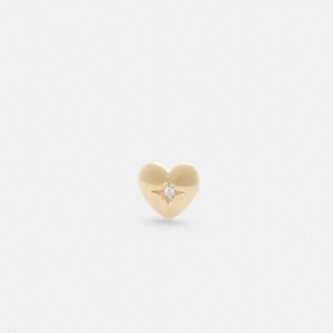 Coach 14 K Gold Heart Single Stud Earring Goud | COH866105