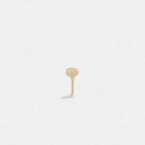 Coach 14 K Gold Key Single Stud Earring Goud | COH866104