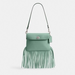 Coach 1964 Fringe Bag Zilver Turquoise | COH865233