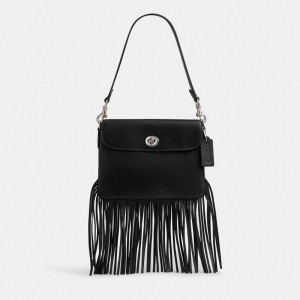 Coach 1964 Fringe Bag Zilver Zwart | COH865281