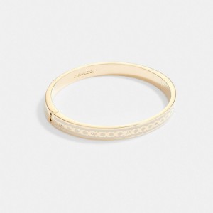 Coach 6 Mm Signature Enamel Bangle Goud | COH866150
