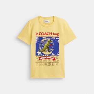 Coach 90's T Shirt In Organic Cotton Geel | COH866014