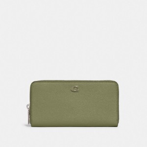 Coach Accordion Wallet With Signature Canvas Interior Mosterdgeel | COH866728