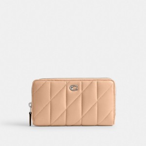Coach Accordion Zip Wallet With Pillow Quilting Zilver | COH865519