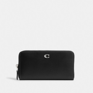 Coach Accordion Zip Wallet Zilver Zwart | COH865525