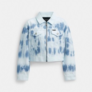 Coach Acid Wash Denim Jacket Blauw Gekleurd | COH865945