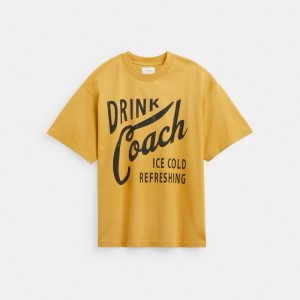 Coach Americana T Shirt Geel | COH866927