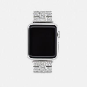 Coach Apple Watch® Strap, 38 Mm, 40 Mm And 41 Mm Zilver | COH866236