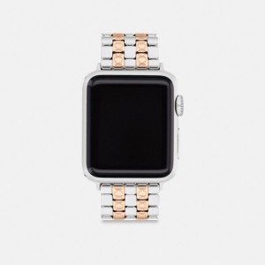Coach Apple Watch® Strap, 38 Mm, 40 Mm And 41 Mm Goud Zilver | COH866288