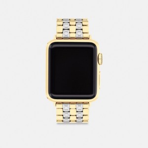 Coach Apple Watch® Strap, 38 Mm, 40 Mm And 41 Mm Goud Zilver | COH866289
