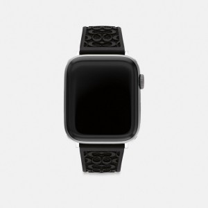 Coach Apple Watch® Strap, 42 Mm And 44 Mm Zwart | COH866968