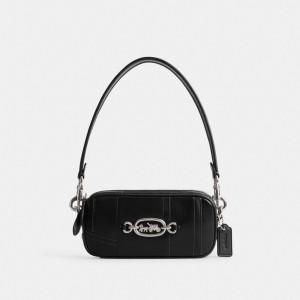 Coach Avery Shoulder Bag In Patchwork Zilver Zwart | COH864890