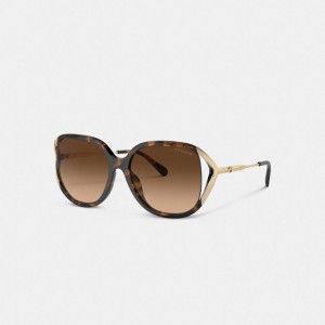Coach Bandit Oversized Square Sunglasses Goud | COH866384