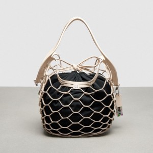 Coach Basket Bag In Regenerative Leather Zwart | COH865124