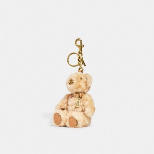 Coach Bear Bag Charm In Signature Shearling Beige | COH866435