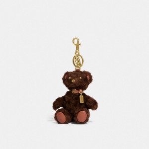 Coach Bear Bag Charm In Signature Shearling Chocola Bruin | COH866449