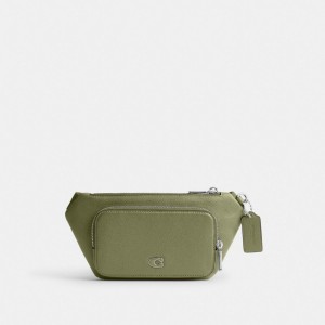 Coach Belt Bag With Signature Canvas Interior Detail Mosterdgeel | COH865206