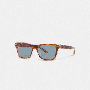 Coach Beveled Signature Square Sunglasses Blauw | COH866366