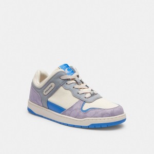 Coach C201 Low Top Sneaker In Signature Canvas Paars | COH865842