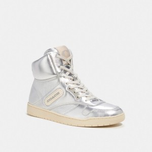 Coach C202 High Top Sneaker Zilver | COH865823