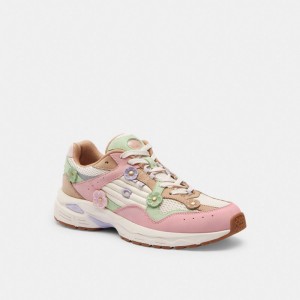 Coach C301 Sneaker With Tea Rose Roze Gekleurd | COH865837