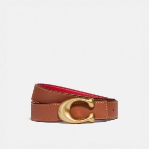 Coach C Hardware Reversible Belt, 32 Mm Rood | COH866312