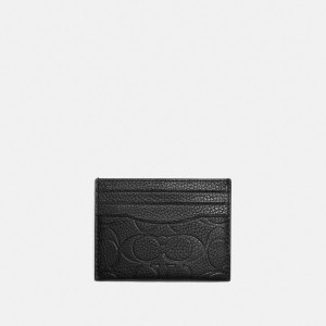 Coach Card Case In Signature Leather Zwart | COH866765