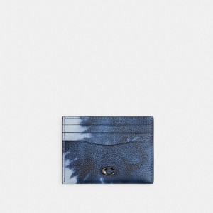 Coach Card Case With Tie Dye Print Donkerblauw Gekleurd | COH866774
