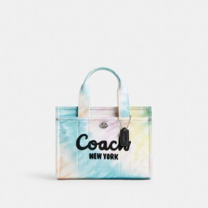 Coach Cargo Tote Bag 26 With Rainbow Tie Dye Print Zilver Gekleurd | COH865105
