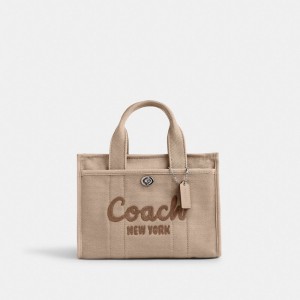 Coach Cargo Tote Bag 26 Zilver Donkerbeige | COH865049