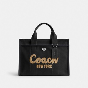 Coach Cargo Tote Zilver Zwart | COH865104
