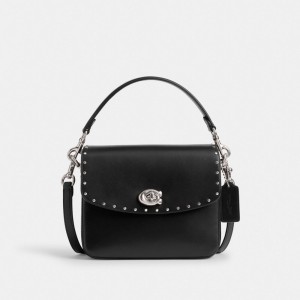 Coach Cassie Crossbody Bag 19 With Rivets Zilver Zwart | COH865388