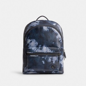Coach Charter Backpack With Tie Dye Print Donkerblauw Gekleurd | COH866520