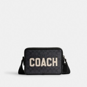 Coach Charter Crossbody Bag 24 In Signature Canvas With Graphic Grijs Gekleurd | COH866606
