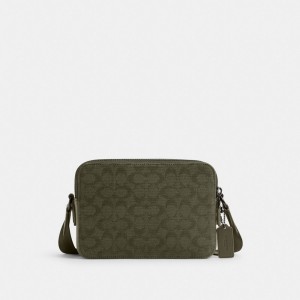 Coach Charter Crossbody Bag 24 In Signature Canvas Jacquard Groen | COH866607