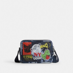 Coach Charter Crossbody Bag 24 With Tie Dye Print Donkerblauw Gekleurd | COH866619