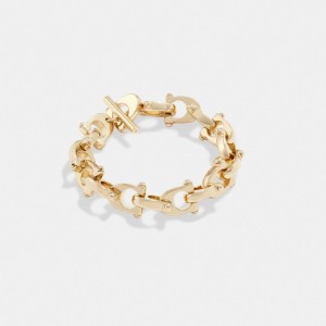 Coach Chunky Signature Chain Link Bracelet Goud | COH866151