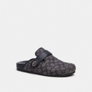 Coach Clog In Signature Jacquard Grijs Zwart | COH866843