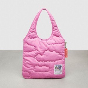 Coach Coachtopia Loop Flat Tote With Cloud Quilting Roze | COH865009