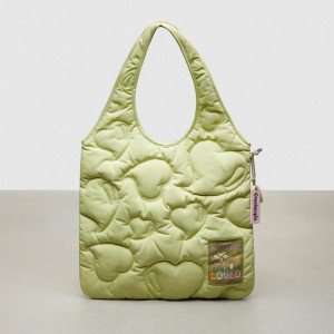 Coach Coachtopia Loop Quilted Heart Flat Tote Lichtgroen | COH865064