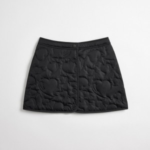 Coach Coachtopia Loop Quilted Heart Mini Skirt Zwart | COH866024