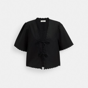 Coach Cotton Set Top In Organic Cotton Zwart | COH866001