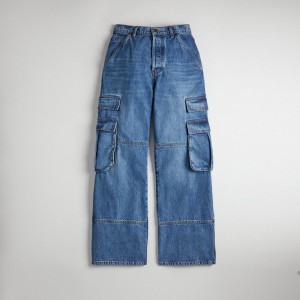 Coach Denim Cargo Pant In 31% Recycled Cotton Blauw | COH866936