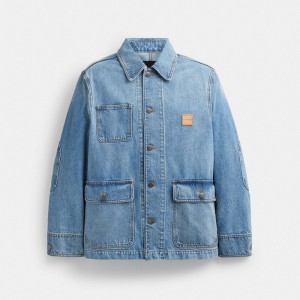 Coach Denim Chore Jacket Lichtlichtturkoois | COH866864
