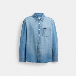 Coach Denim Shirt Lichtlichtturkoois | COH866918