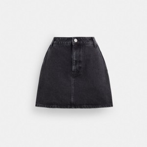 Coach Denim Skirt In Organic Cotton Zwart | COH866036