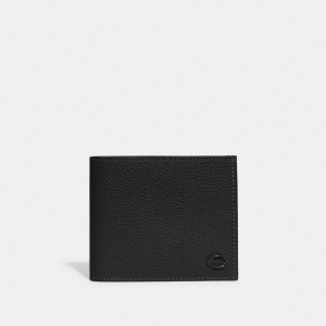 Coach Double Billfold Wallet Zwart | COH866708
