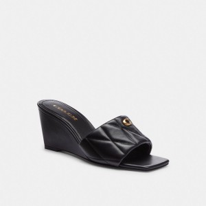 Coach Emma Wedge With Quilting Zwart | COH865863