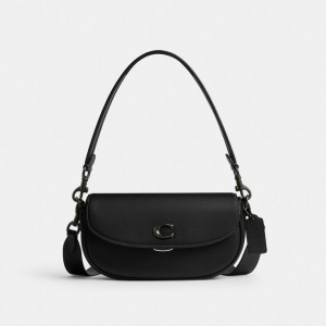 Coach Emmy Saddle Bag 23 Zwart Zwart | COH865351
